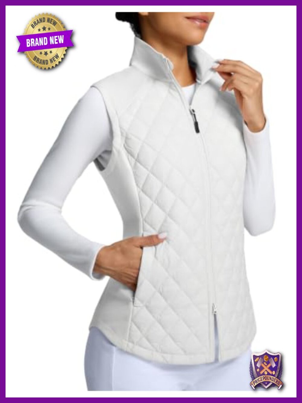Puffer Vest Water Resistant Lightweight Warm Golf Zip Up Packable